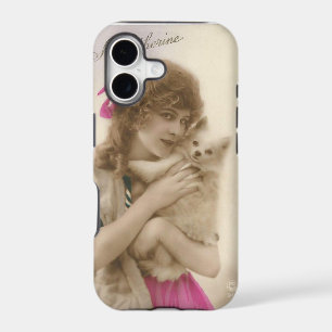 Victorian Woman and Dog Antique Photo iPhone 17 Case