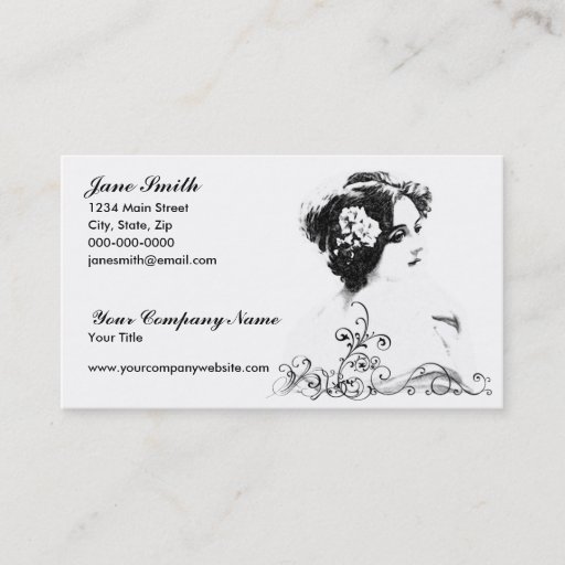 Customizable Victorian Woman Business Card Templates