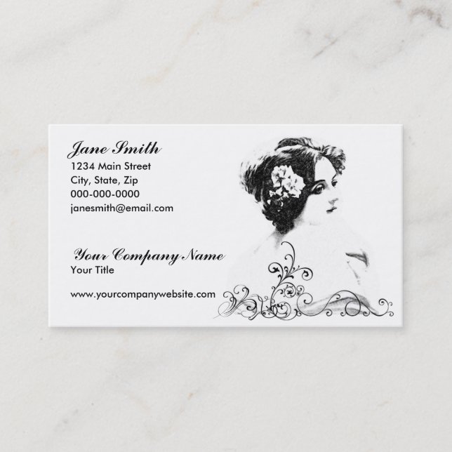 Victorian Woman Business Card (Front)