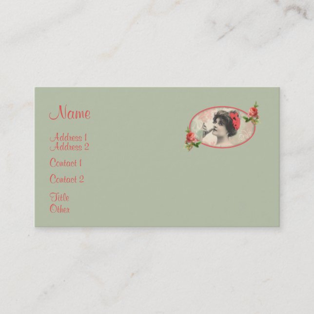 Victorian Woman Business Card (Front)