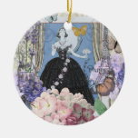 Victorian Woman Floral Fancy Gown  Ceramic Ornament