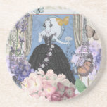 Victorian Woman Floral Fancy Gown  Coaster