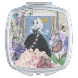 Victorian Woman Floral Fancy Gown  Compact Mirror
