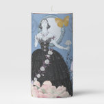 Victorian Woman Floral Fancy Gown  Pillar Candle