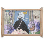 Victorian Woman Floral Fancy Gown  Serving Tray