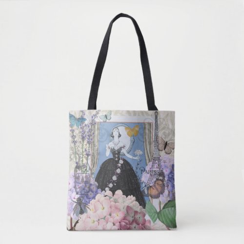 Victorian Woman Floral Fancy Gown  Tote Bag