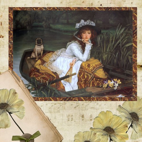VICTORIAN WOMAN IN A BOAT  TISSUE PAPER