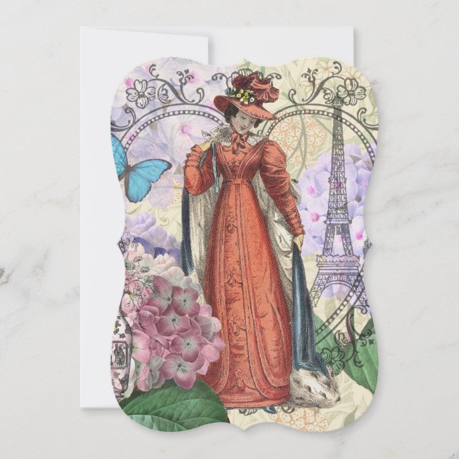 Victorian Woman in Red Colorful Fashion (Front)