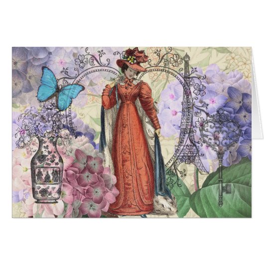 Victorian Woman in Red Colorful Fashion (Front Horizontal)