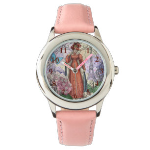 Victorian Woman in Red Colorful Fashion Watch