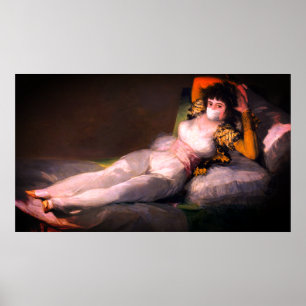 Victorian woman in virus mask renaissance painting poster