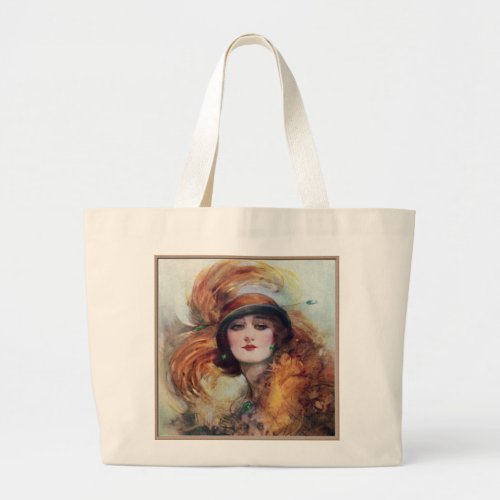 Victorian Woman Large Tote Bag