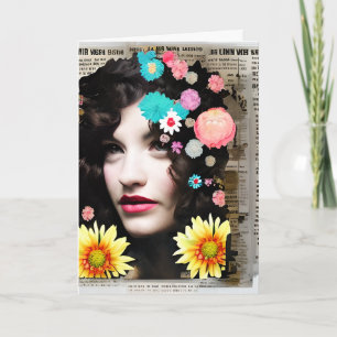 Victorian Woman Paper Collage Funny Friendship Card