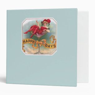 Victorian Woman Red Champagne Happy Binder