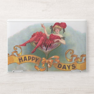 Victorian Woman Red Champagne Happy HP Laptop Skin