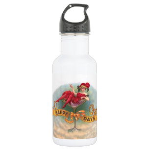 Victorian Woman Red Champagne Happy Stainless Steel Water Bottle
