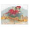 Victorian Woman Red Champagne Happy