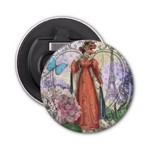 Victorian Woman Red Girl Classy Colorful Bottle Opener