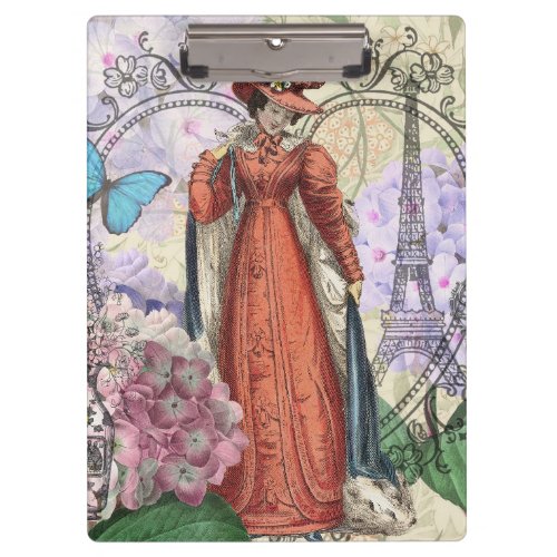 Victorian Woman Red Girl Classy Colorful Clipboard
