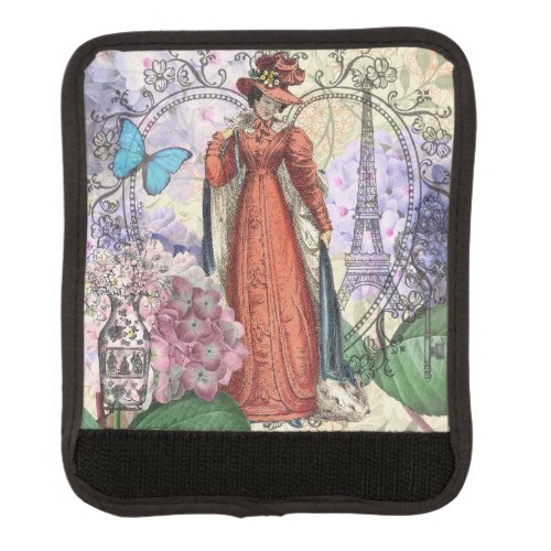 Victorian Woman Red Girl Classy Colorful Luggage Handle Wrap