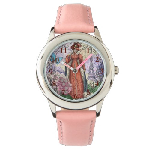 Victorian Woman Red Girl Classy Colorful Watch