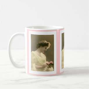 Victorian woman retrospective romantic coffee mug