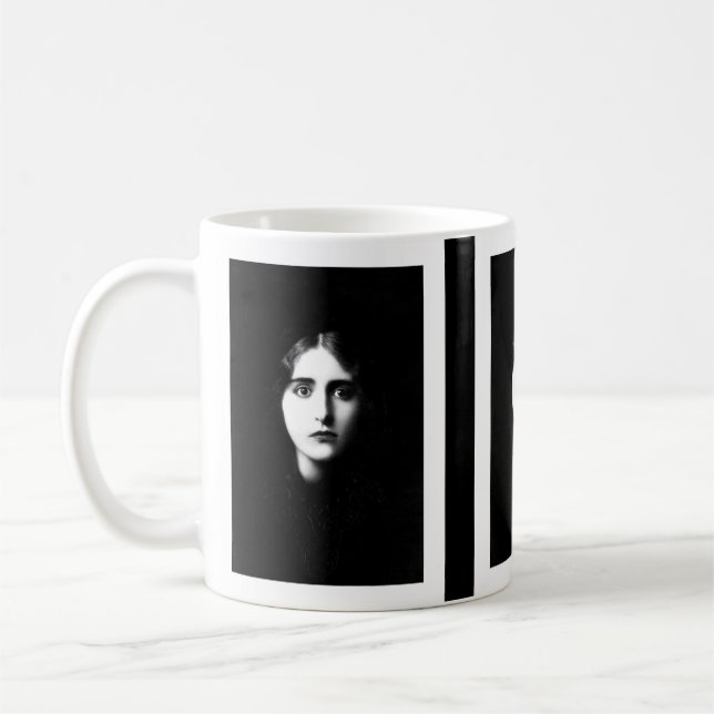 Victorian woman with haunting expression coffee mug (Left)