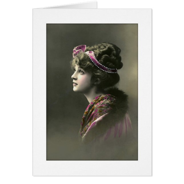 Victorian woman with hopeful expression cards (Front)