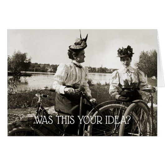 VICTORIAN WOMEN BICYCLE RIDE VINTAGE PHOTOGRAPH (Front Horizontal)