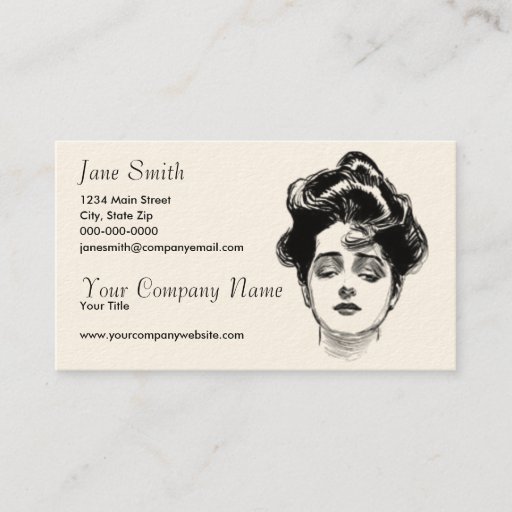 Customizable Victorian Women Business Card Template