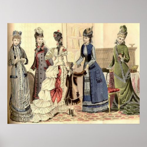 Victorian Women Fashion Poster
