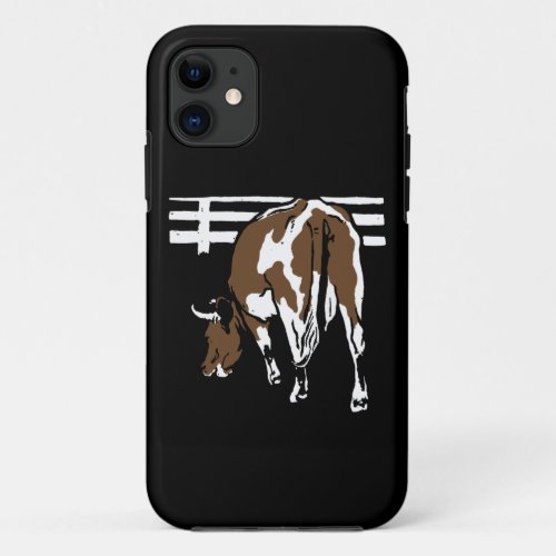 Victorian Wood Cut Brown Cow iPhone 11 Case