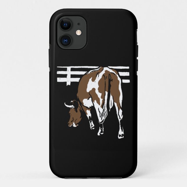 Victorian Wood Cut Brown Cow Case-Mate iPhone Case (Back)