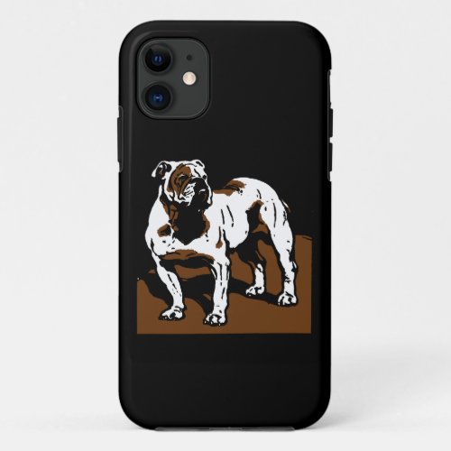 Victorian Wood Cut English Bulldog iPhone 11 Case