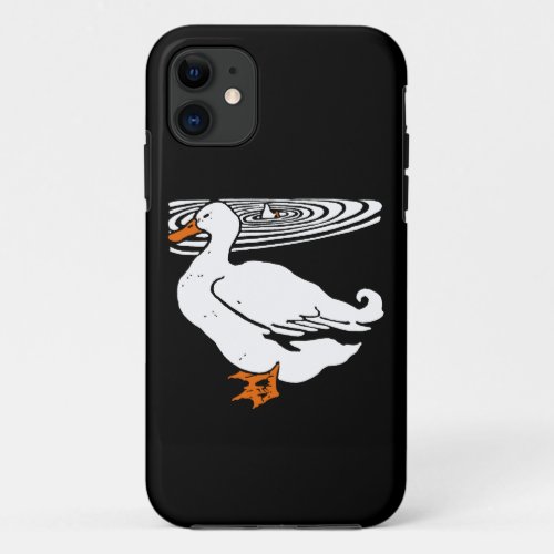 Victorian Wood Cut White Ducks iPhone 11 Case