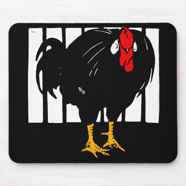Victorian Woodcut Chicken Rooster Mousepad (Front)