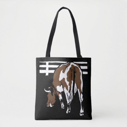 Victorian Woodcut Cow on Bag