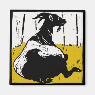 Victorian Woodcut Farm Animal Magnets Goats