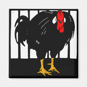 Victorian Woodcut Farm Animal Magnets Rooster