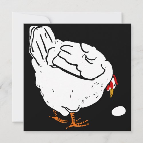 Victorian Woodcut Farm Animals Chicken and Egg Announcement