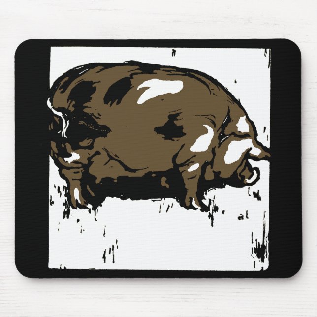 Victorian Woodcut Pig or Hog Mousepad (Front)