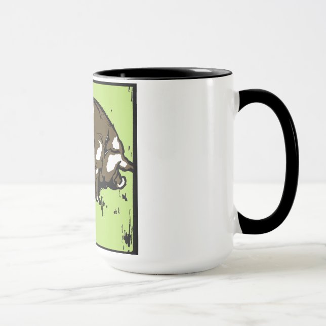 Victorian Woodcut Pigs On Mug (Right)