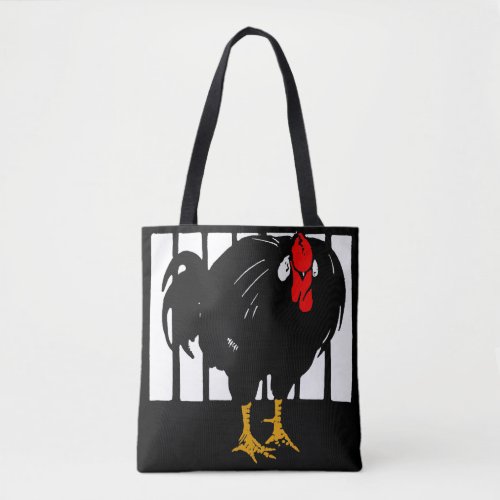 Victorian Woodcut Rooster Chicken on Bag