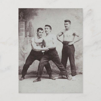 Victorian Wrestlers Postcard