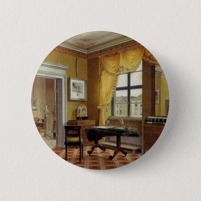 Victorian Yellow room with window Button (Front)