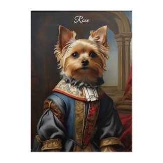 Victorian Yorkshire Terrier in Clothes Whimsical Acrylic Print