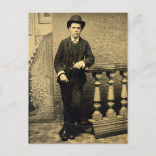 Victorian Young Man Old Tintype Photograph Postcard