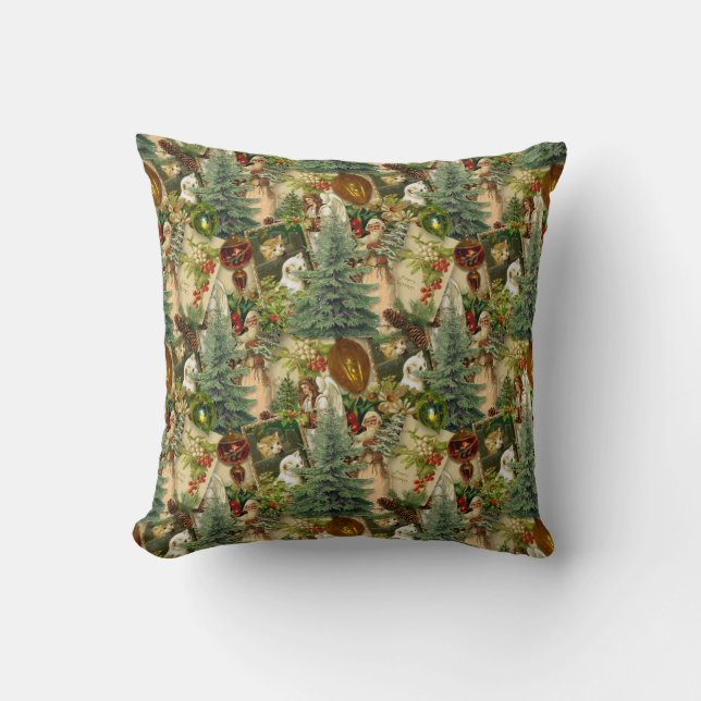Victorian Yuletide Splendor   Throw Pillow (Front)