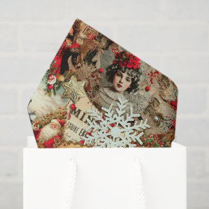 Victorian Yuletide Treasures Collage Tissue Paper
