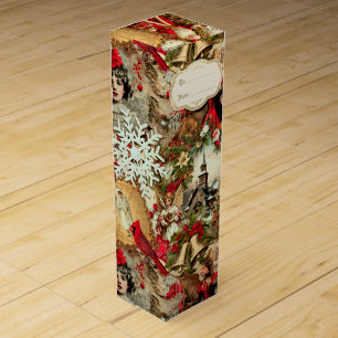 Victorian Yuletide Treasures Collage Wine Box
